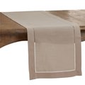 Saro Lifestyle SARO 6308.T1672B 16 x 72 in. Oblong Classic Hemstitch Border Table Runner  Tan 6308.T1672B